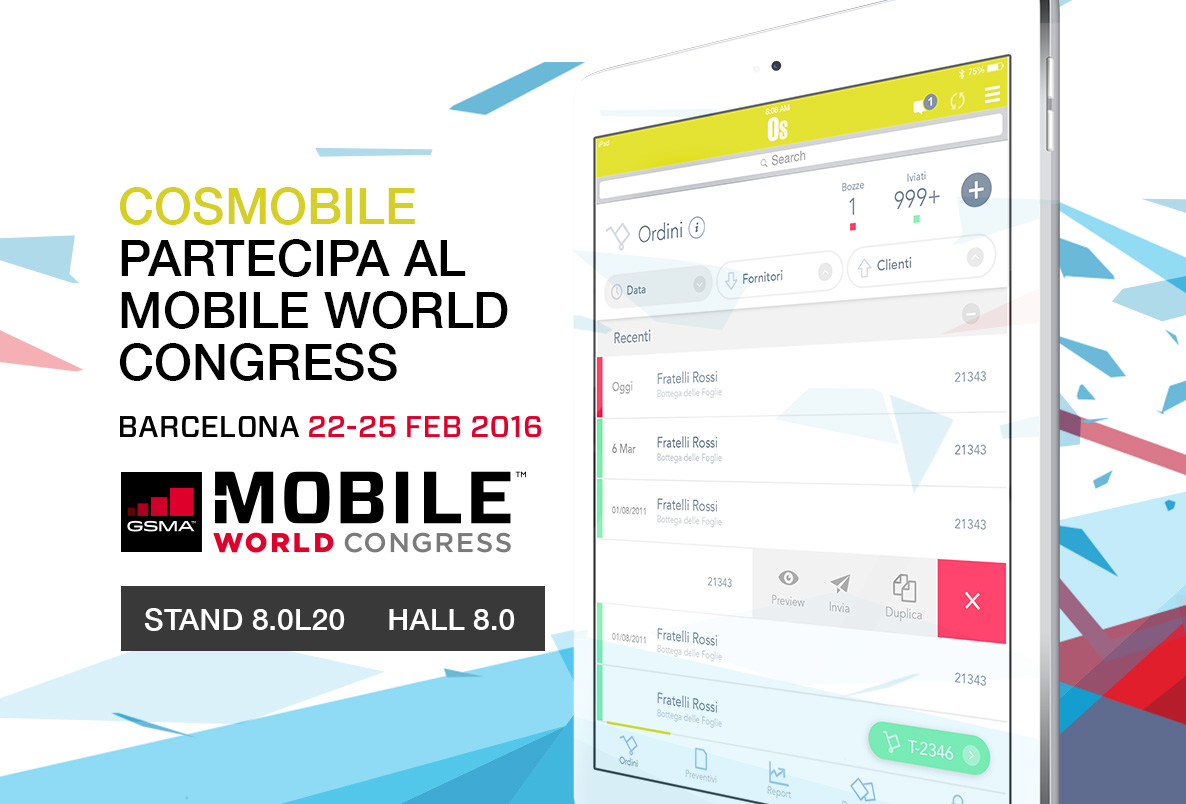 Quest'anno il GSMA Mobile World Congress di Barcellona ospiterà più di 2.000 fornitori di aziende leader nel settore mobile e migliaia di sviluppatori. Anche noi di Cosmobile saremo presenti [...]