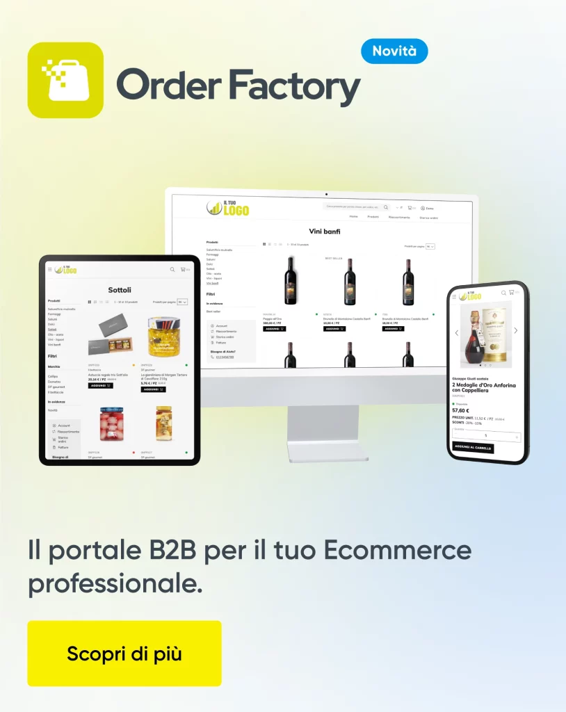 ecommerce b2b clienti professionali order factory