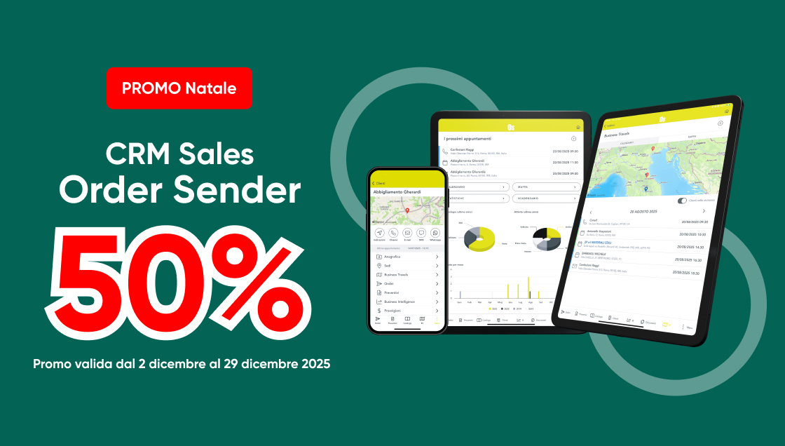 CRM Sales order Sender promo Natale 2025 Cosmobile