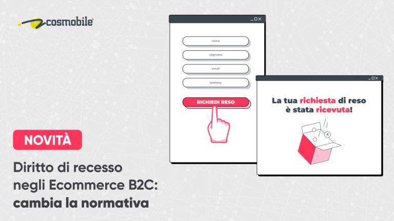 Diritto di recesso Ecommerce B2C cambia la normativa Cosmobile