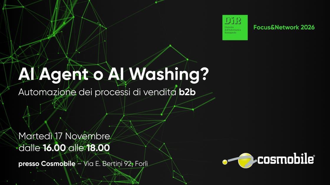 Ai Agent o AI Washing Cosmobile distretto dell'informatica romagnolo
